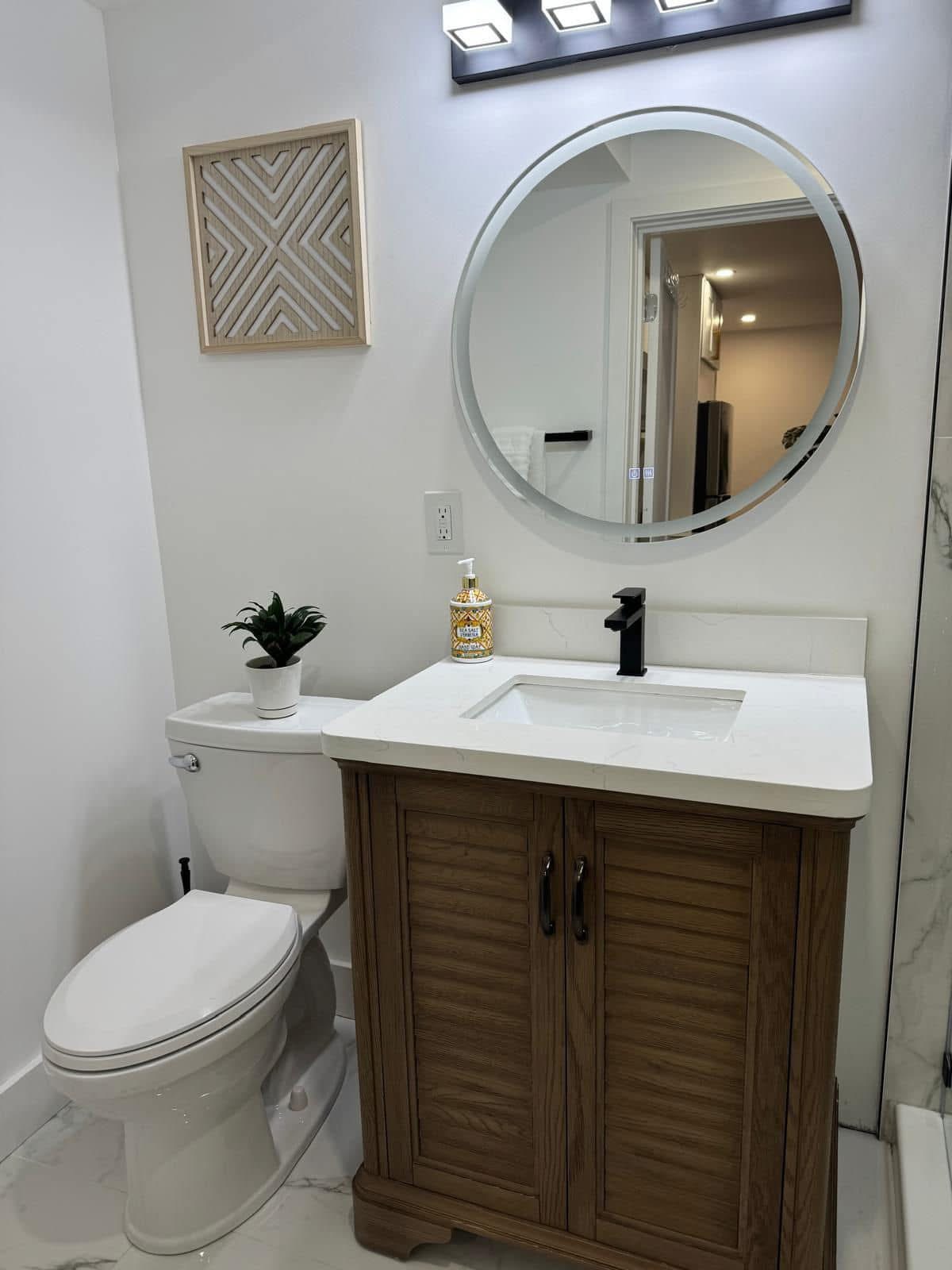 Clean organized bathroom